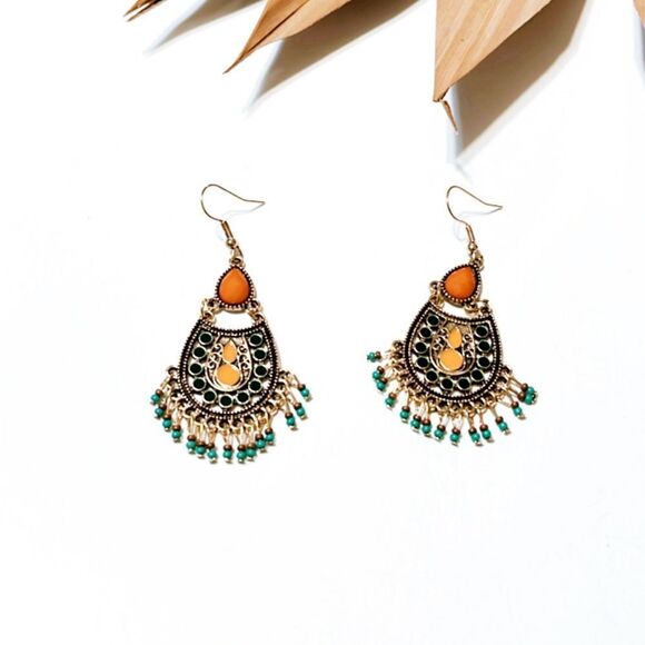 Boho dangle earrings N379 - Picture 3 of 4